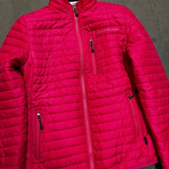 vineyard vines womens pink puffer jacket XS - Picture 3 of 7